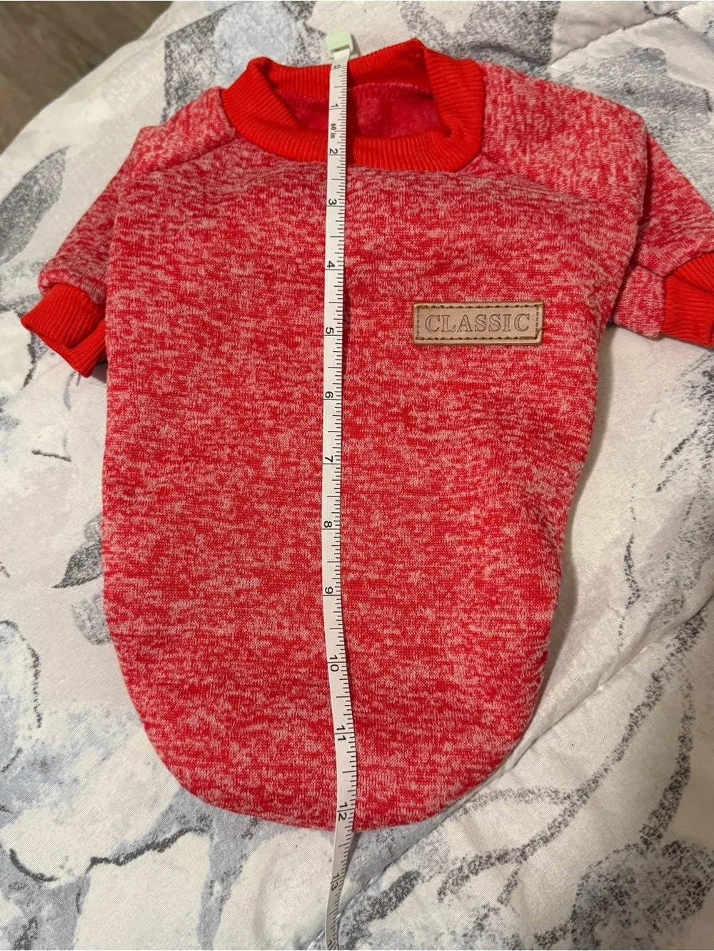 Classic Red Marled Dog Jumper with Rib Trim
